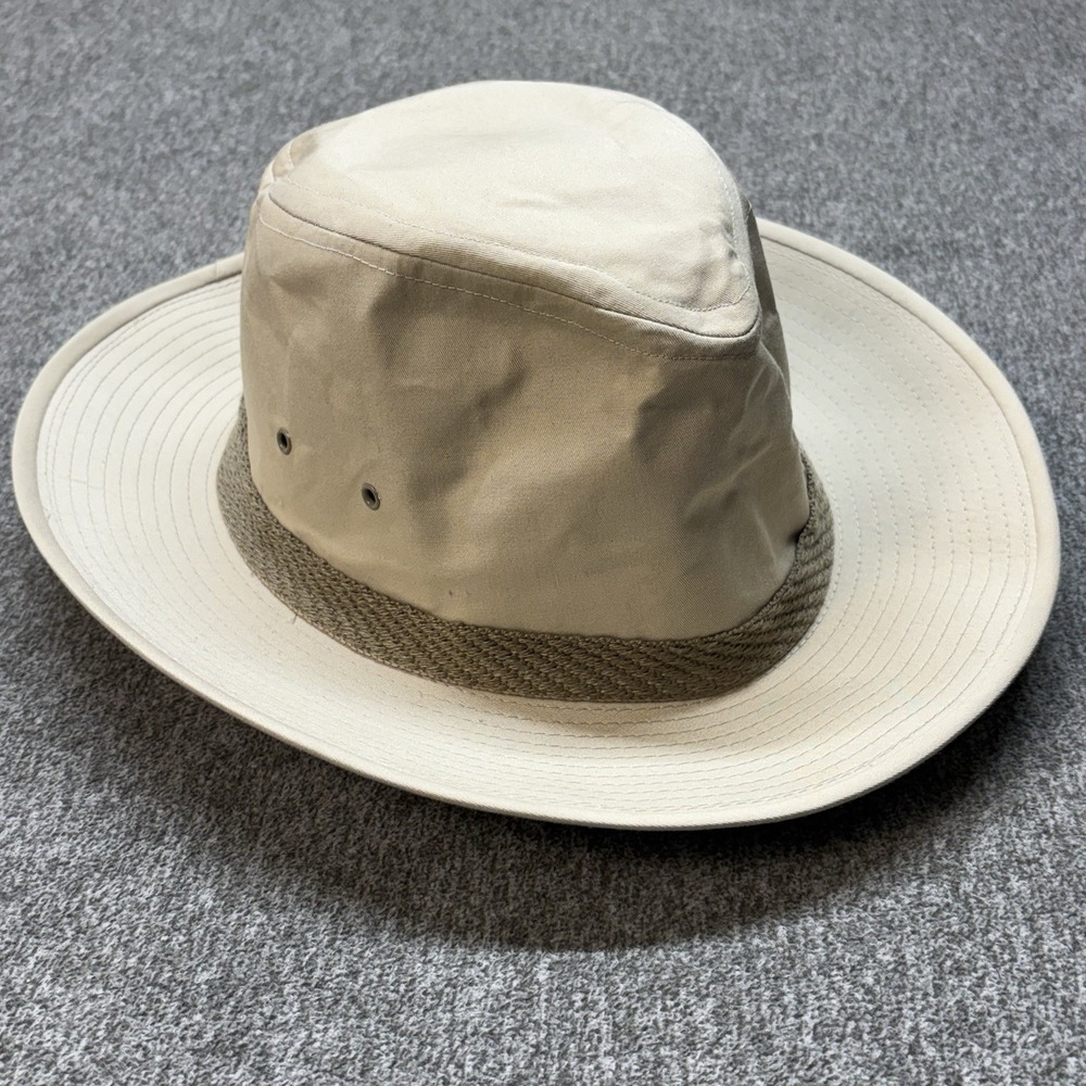 Vintage Vendome Fifth Ave NY Canvas Safari Fedora Hat Made in USA Size Large